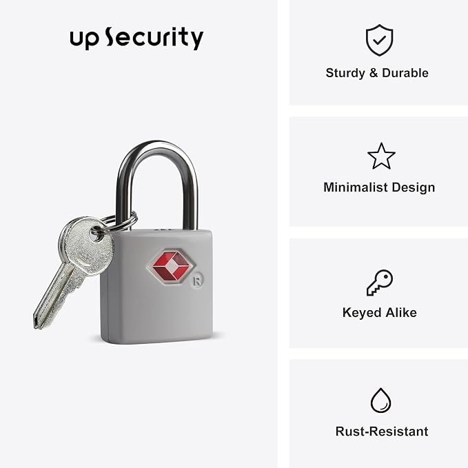 Luggage Locks TSA Approved 4 Pack, TSA Locks for Luggage International Travel Essentials, Small Padlock with Key, Keyed Alike Mini Padlock for Suitcase, Backpack, Bag, Zipper, Case, Box - Image 2