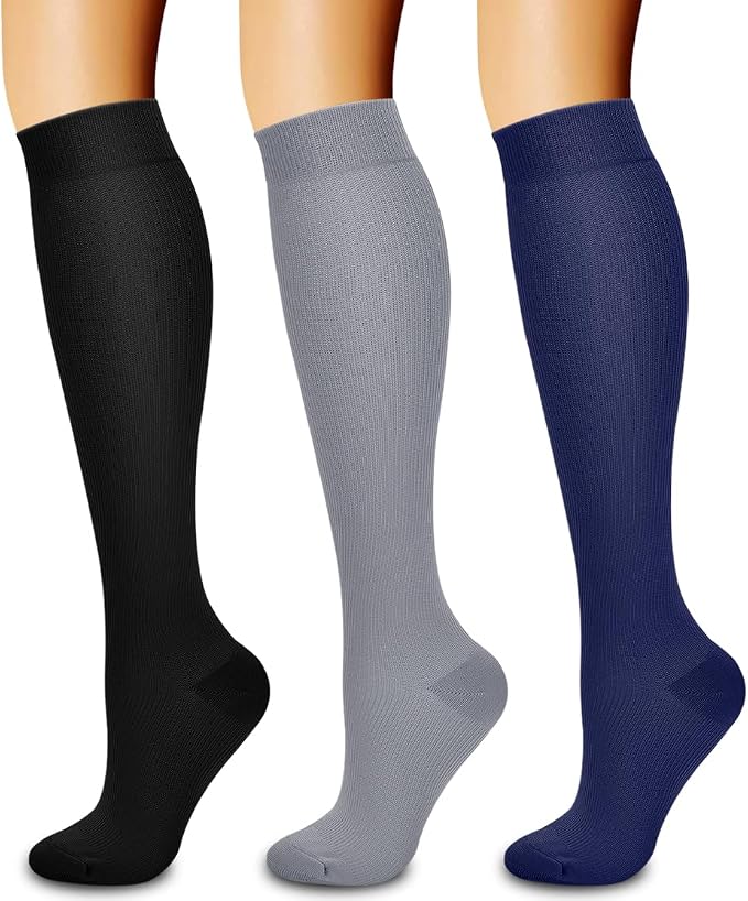 3 Pack Medical Compression Sock-Compression Sock For Women and Men Circulation -Best for Running,Nursing,Athletic Sports by LaiteHebe