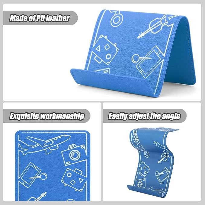 Airplane Phone Holder Flexible Flight Cell Phone Holder and Flexible Tablet Stand Airplane Travel Essential Accessories for Most Smartphones, Tablets(Color:Blue) - Image 3