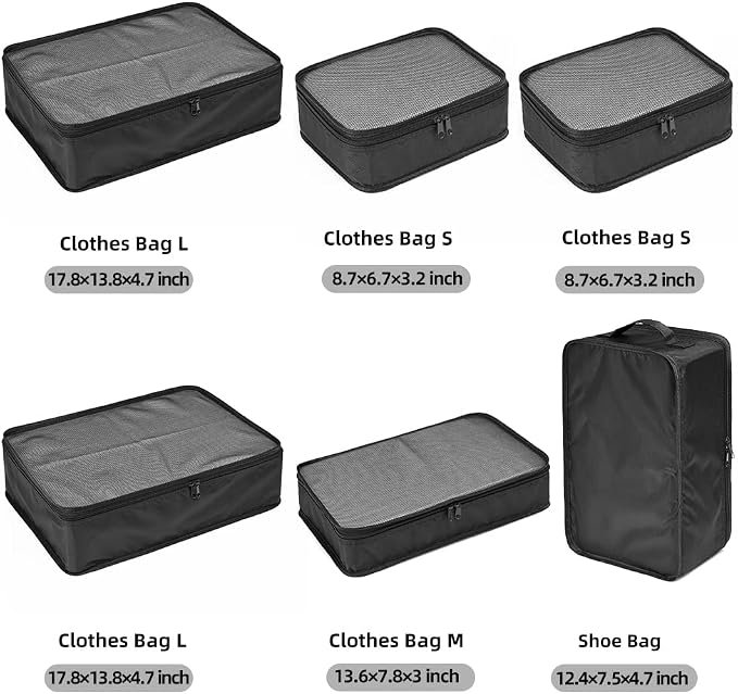 JJ POWER Travel Packing Cubes, Luggage Organizers with Shoe Bag - Image 2