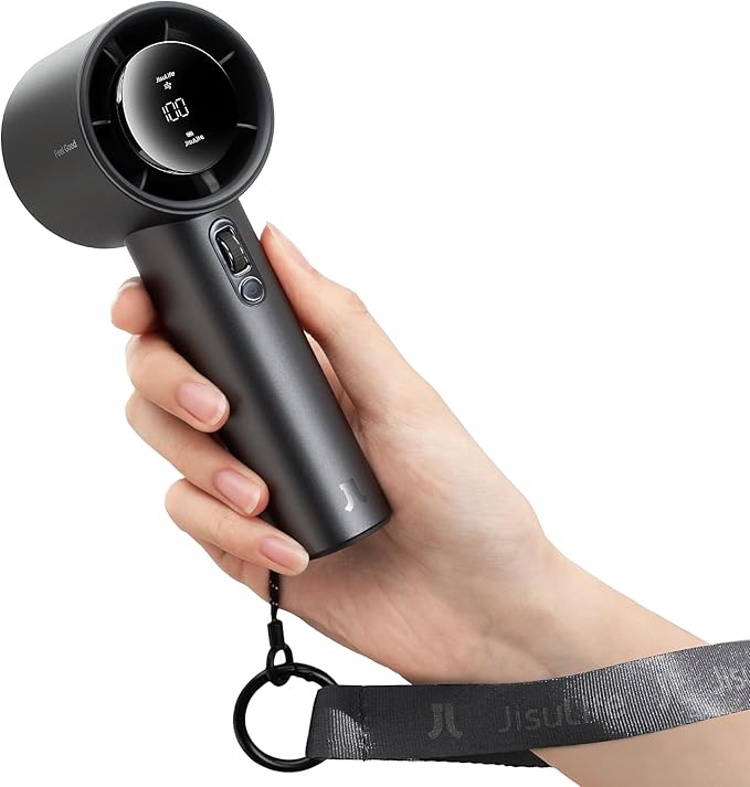 JISULIFE Handheld Fan Pro1S - Next-Gen Airflow: Up to 40H Runtime | Metal Body-Enduring Quality, 1-100 Speed Scroll Wheel, 5000mAh-Portable Fan for Travel, Gifts for Women Men(Starry Grey) by LivechillStaycool