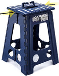 Delxo 17.5 Inch Folding Step Stool,Foldable Step Stool for Adults Blue | Step Stool with Safety Lock,Portable Collapsible Step Stool,Non-slip Folding Stools for Kitchen Bathroom Bedroom Garden 1PC by Delxo