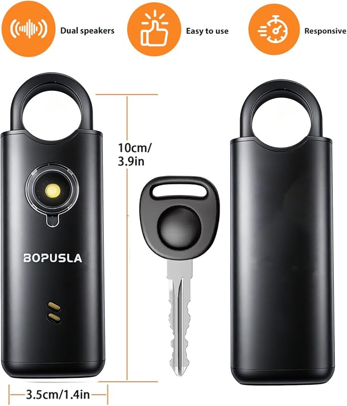 135dB Personal Safety Alarm for Women, SOS Strobe Alarm,Silver | Rechargeable alarm with Type-C port and emergency flashlight, ideal for outdoor activities and night travel - Image 2