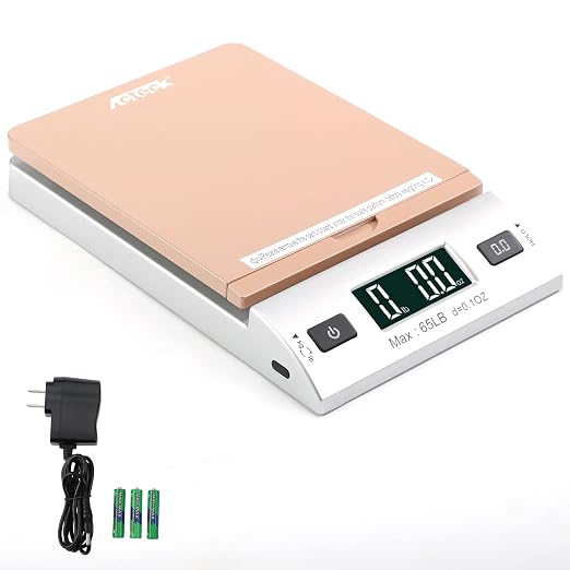 Acteck A-CK65GS High Accuracy 0.1OZ Digital Shipping Scale, Postal Scale and Mail Scale (65LB Gold) by ACTECK