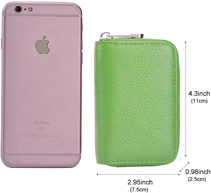 RFID Credit Card Holder Genuine Leather Credit Card Wallet with Zipper | RFID - Image 4