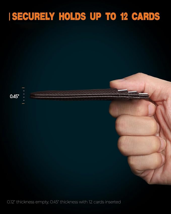 RUNBOX Slim Wallet for Men and Women, RFID Blocking Leather Card Holder | Minimalist 8-slot design fits IDs and credit cards in a thin profile for front pockets, purses, pants and travel - Image 6