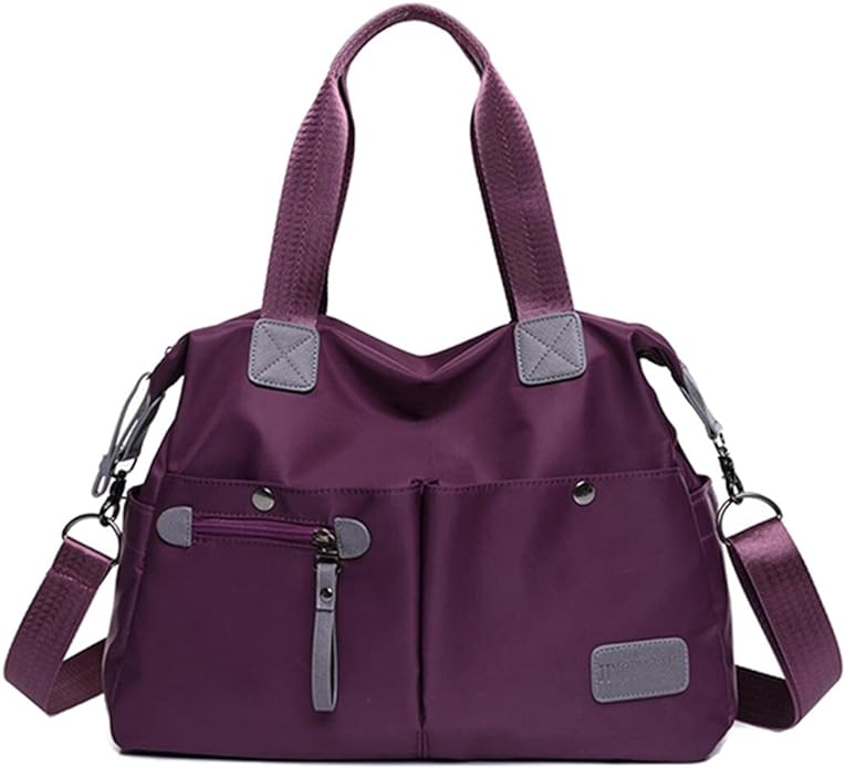 Tote Bag for Women,Multi Pockets Shoulder Handbag,Nurse Bag for Work,Large Cross body Purse,Fashion Nylon Top Handle Satchel by YouNuo