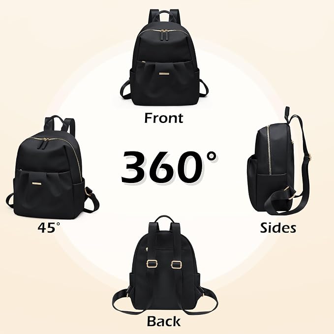 Backpack for Women, Small Cute Backpack Purse Lightweight Casual Daypack Backpack for Travel Mini Backpacks for Ladies College Work,9.7Inch,Black - Image 6
