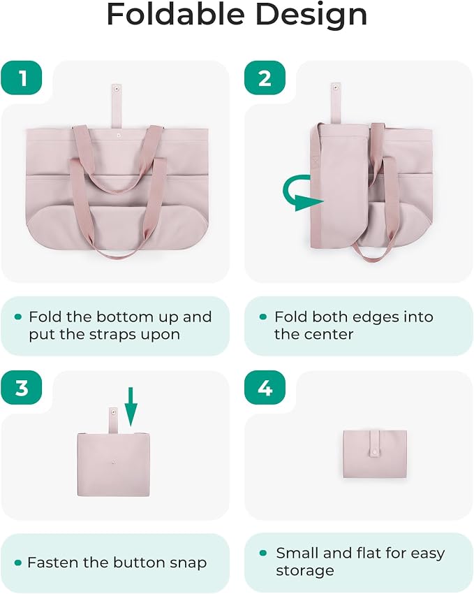 BAGSMART Tote Bag for Women, Foldable Tote Bag With Zipper Travel Shoulder Bag Handbag for Work - Image 7
