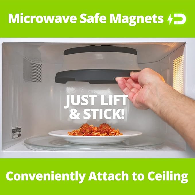 HOVER COVER Magnetic Microwave Splatter Cover - 10" Collapsible - Graphite | BPA-Free Lid, Vented Plate Guard with Steam Vents, Anti-Splash Microwave Lid, Dishwasher Safe, Space-Saving Magnetic Storage - Image 5