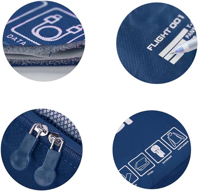 Packing Cubes Set Travel Luggage Organizers Suitcase Lightweight Accessories Navy Blue - Image 5