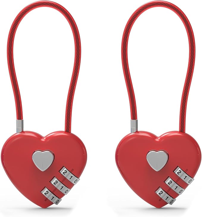 Small Combination Padlock, Cable Locks with Combination, Cute Padlock with Number, Combo Cable Lock for Luggage, Suitcase, Gym Locker, Backpack Zipper, Bag, Toolbox, Helmet, Travel Safe by SpecializeinCombinationLock