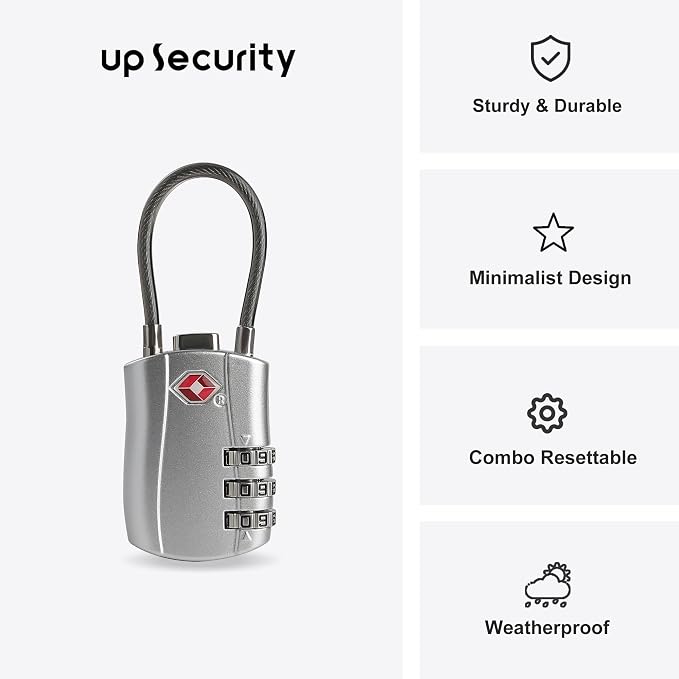 Luggage Locks TSA Approved 2 Pack, Small Padlock Combination, TSA Locks for Luggage, Travel Combo Padlock with Code for Suitcase, Backpack Zipper, Locker, Gun Case, Ammo Can (Black+Silver) - Image 2