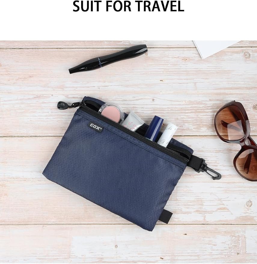 GOX Small Toiletry Bag for Men Bulk Cosmetic Bag Dopp Kit Carry On Zipper Pouch Organization Nylon Small Packing Sack Waterproof (Navy) - Image 7