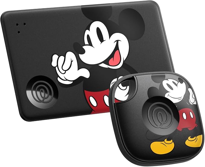 Life360 Tile Starter Pack - Mickey Mouse - Bluetooth Trackers and Item Finders for Keys, Wallets & More. Both iOS and Android Compatible. Phone Finder. 2-Pack (Black Mate/Slim) by Life360
