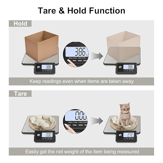 QP Shipping Scale, 440 lb/0.35 oz High Accuracy Digital Postal Scale, Postage Scale, Wireless LCD Display, Hold/Tare Function, Lightweight Scale for Packages/Luggage/Pet, Battery & AC Adapter Included - Image 5