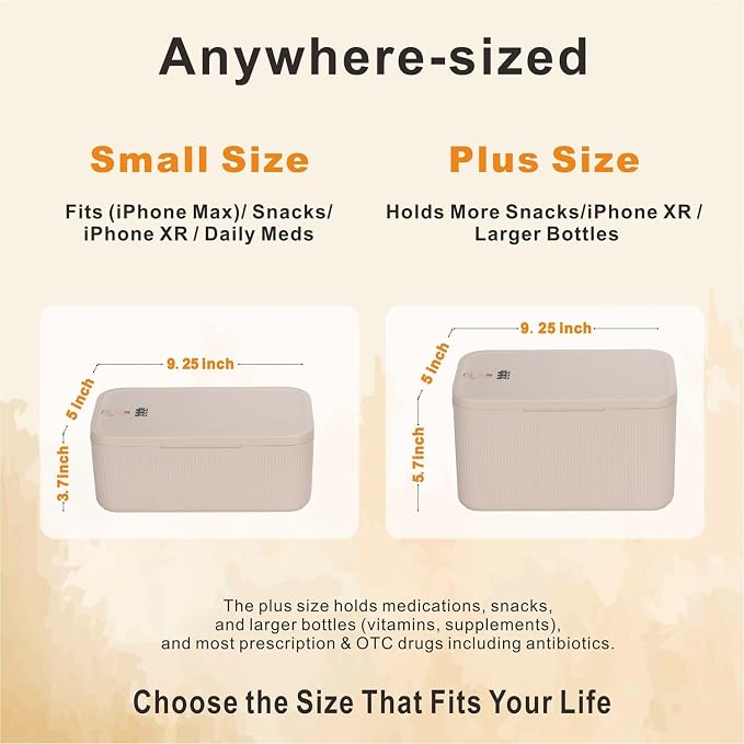 Lockable Storage Box,Medicine Lock Box Travel Case,Refrigerator Bin Container for Food,Medicines,Snacks,Locking Mobile Cell Phone Device Jail,Lockbox for Office,Home,School,Father Gift (Cream Plus) - Image 2
