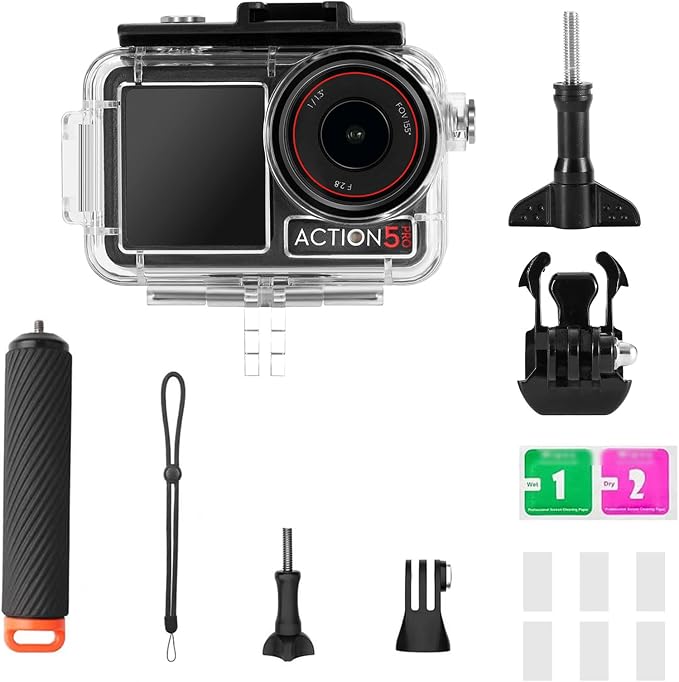 196FT/60M Waterproof Case for DJI Osmo Action 5 Pro/4/3 | with 3 Pack Dive Filters, Underwater Protective Housing Dive Kit, Professional Action Camera Dive Accessory - Image 8
