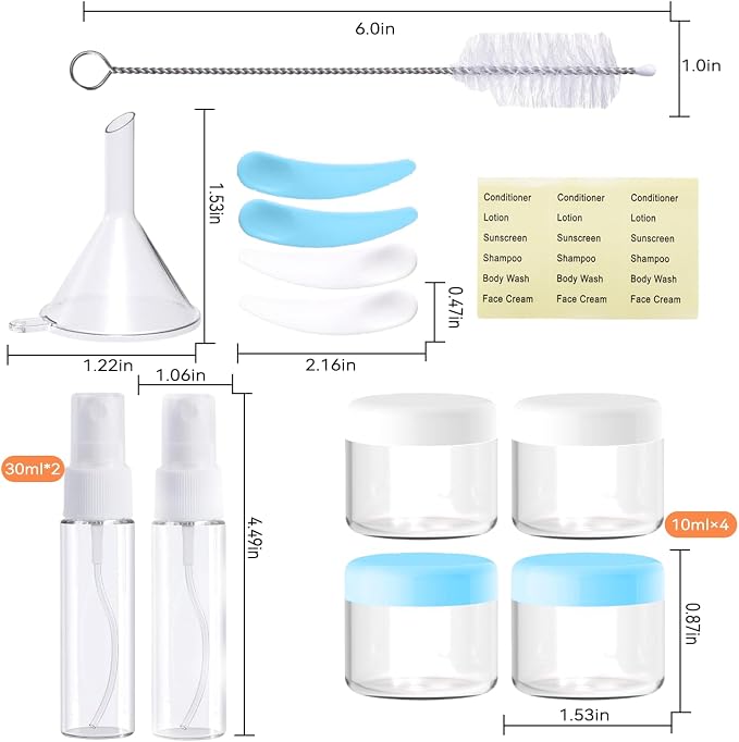 18 packs of toiletries travel bottles, TSA Approval silicone travel containers, leak proof refillable shampoo and conditioner are essential for travel, fitness, business trips, office use(blue) - Image 5