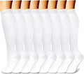 CHARMKING Compression Socks for Women & Men Circulation (8 Pairs) 15-20 mmHg Best Calf Socks Support for Athletic Cycling by CHARMKING
