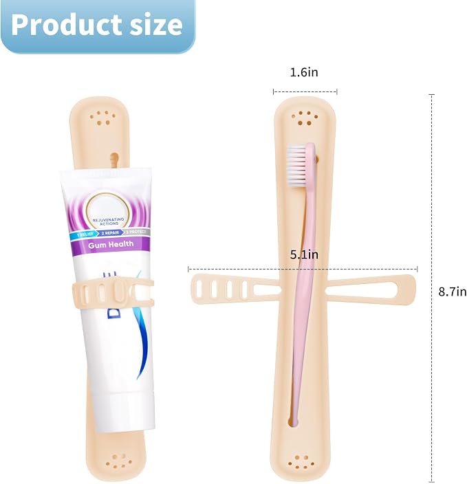 Silicone Toothbrush Travel Case,Portable Travel Toothbrush Holder,Durable Manual Toothbrush Box Container for Traveling,Bathroom,Camping,Business,Breathable and Hygienic (Yellow) - Image 2