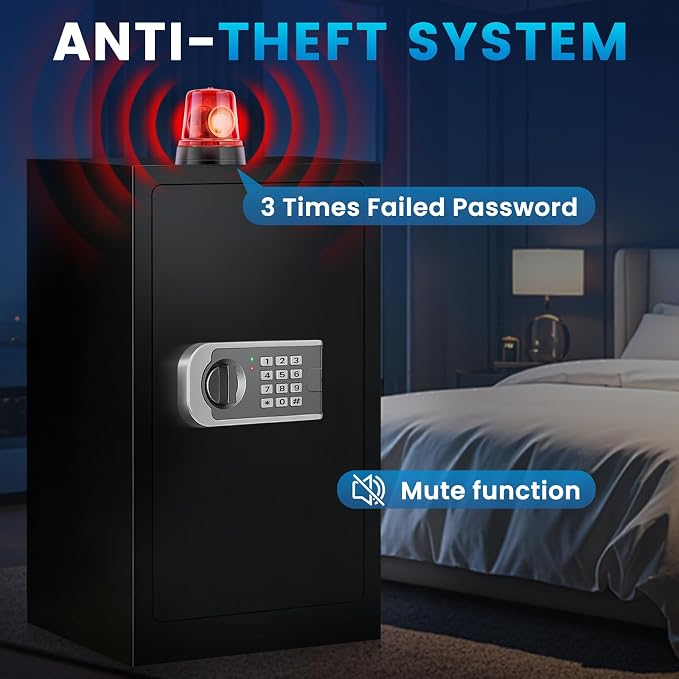 [ ] [ °] True Fire Proof Safe | 7.2 Cuft Large Fireproof Safe for Home With Removable Shelf, Heavy Duty Safe Box with Anti-theft for Cash Valuables - Image 6