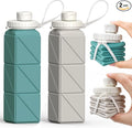 BEAUTAIL Collapsible Water Bottles 21oz/610mL, Silicone Travel Water Bottle | BPA Free, Leakproof & Reusable, Foldable Water Bottle for Traveling, Hiking, School, Sports, Outdoor, 2-Pack, Blue+Starlight by BEAUTAIL