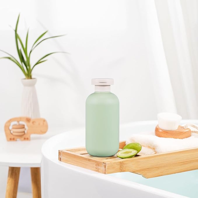 10 oz Plastic Travel Shampoo Bottles, Refillable Flip Cap Squeeze Bottles for Toiletries, Large Leakage-proof Travel Shampoo and Conditioner Container (Blue and Green) - Image 5