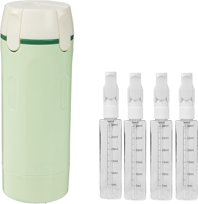 4 in 1 Travel Dispenser Bottle - Refillable Leak Proof and Portable for Shampoo, Conditioner, Shower Gel & Toiletries - Perfect for Vacation, Camping & Gym. (Green) - Image 9