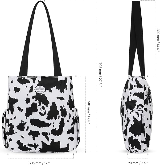 HUA ANGEL Floral Tote Bag - Casual Shoulder Bag Daily Tote Bag with Zipper Gym Travel Shopping Work Handbag for Women - Image 3