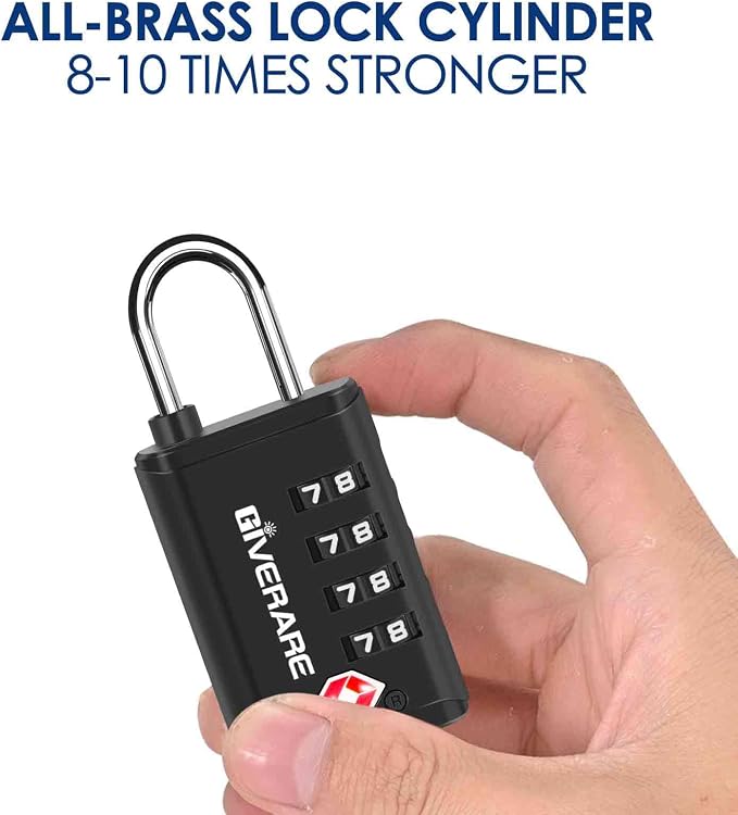 4 Pack TSA Approved Travel Luggage Locks 4-Digit, Open Alert Suitcase Combination Lock, Keyless Zipper Padlocks, TSA Accepted Compatible Padlock for Gym Locker, Golf Bag Case, Anti Theft-Black - Image 6