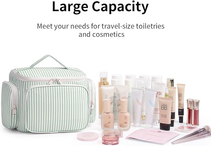 Narwey Hanging Travel Toiletry Bag for Women, Large Makeup Cosmetic Bag | Wide Open, Organized Pocket, Dry Wet Separation, Portable Bathroom Travel Bag for Full Size Toiletries, Vivid Pattern, Gifts - Image 7