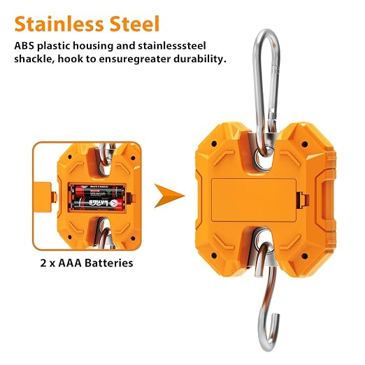 GRAM PRES Digital Hanging Scale - 660LB/300KG, Mini Crane Scale for Deer Hunting, Farm, Fishing, Meat, Game, Luggage, Outdoor - Image 3