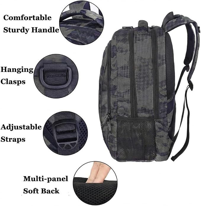 MATEIN Grey 17.3 Inch Laptop Backpack, Extra Large TSA Friendly Travel Bag | Carry On Flight Approved, Anti Theft Personal Item, Business Work College Bookbag, Sturdy Water Resistant, Gift for Men Women - Image 7