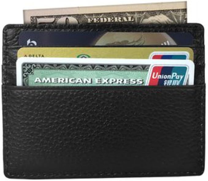 Tapp Collections RFID Protect Slim Minimalist Pocket Leather Wallet Card Holder - Black - Image 2