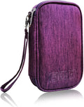 Electronic Organizer Bag Cable Organizer Travel Cord Organizer Case Pouch Portable Carrying Case for Charger Hard Drive Earphone USB SD Card (Purple) by DUMEALAGR