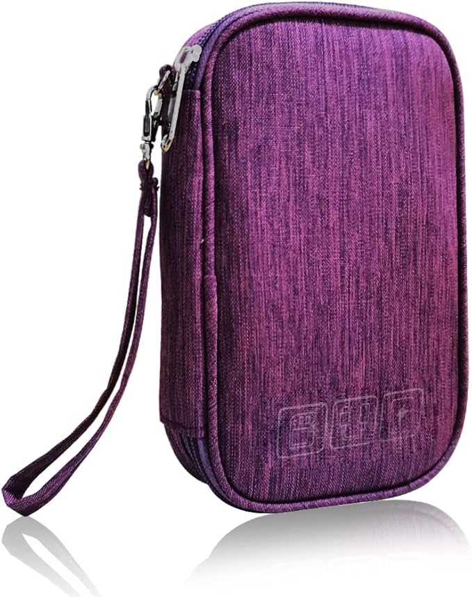 Electronic Organizer Bag Cable Organizer Travel Cord Organizer Case Pouch Portable Carrying Case for Charger Hard Drive Earphone USB SD Card (Purple) by DUMEALAGR