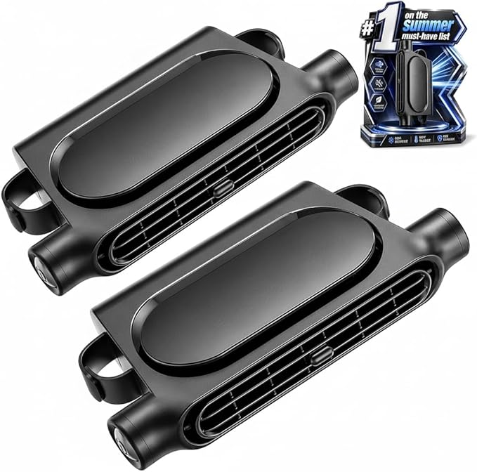 2PCS New Upgraded Car Seat Fan that Blow Cold Air for Backseat Rear Facing Headrest Cooling Fan for Car Portable Carseat Usb Car Vent Extender for Baby Small Mini Rechargeable Cooler Head Rest (Black) by Unknown