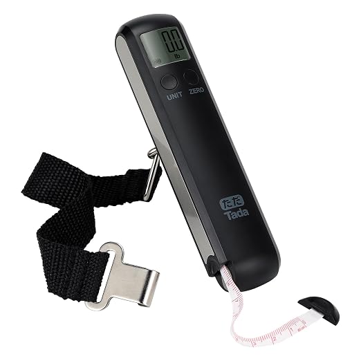 110lb Luggage Scale Battery Free Baggage Scale for Travel Suitcase | Portable Digital Weight Scale with Built in Measuring Tape by TADA