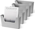 YOHOM Adhesive File Holder Plastic Document Folder Door No Drilling Mount Mail Magazine Organizer A4 Filing Envelopes Folder, Office Wall Mount Single Pocket (GREY, 5 PCS) by Yohom