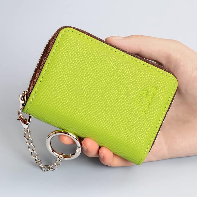FurArt Zipper Wallet Women RFID Credit Card Holder keychain Wallet | ID Window RFID Blocking Compact Small business 15/16 slots - Image 4