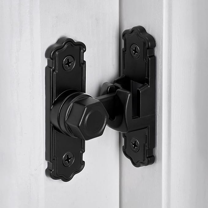 3 Packs Black Aluminum Alloy 90/180 Degree Gate Lock,Barn Door Latches | Flip Gate Latches,Right Angle Door Lock Latch,Sliding Door Latches,for bedroom,garage,window,pet enclosures,drawer,cabinet - Image 3
