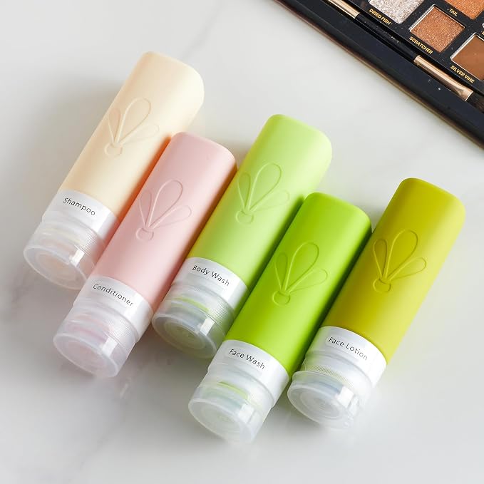 INSFIT Travel Bottles for Toiletries, TSA Approved 3oz Travel Size Toiletries, BPA Free Leak Proof Squeezable Silicone Tubes Travel Essentials for Shampoo Conditioner Lotion Soap - Image 6