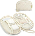 BAGSMART Electronics Organizer Travel Case for Cords Chargers Phones, Beige | Puffy Padded, Travel Essentials, Cord organizer bag for Cables, Compact Tech Accessories Pouch by BAGSMART