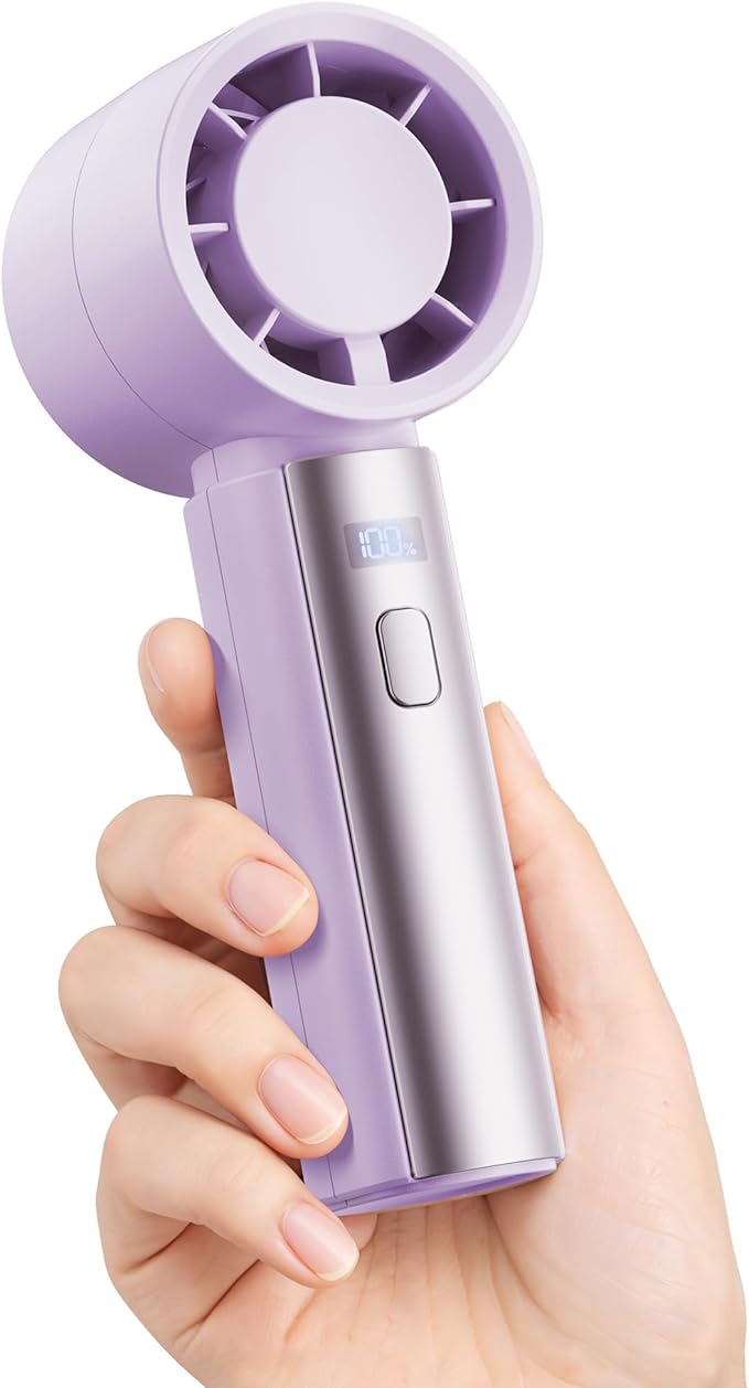 Gaiatop Small Handheld Personal Fan, Powerful High Speed Turbo Cooling | USB Rechargeable Mini Portable Fan for Travel, Outdoor Essentials, Summer Gifts for Women Girls, Purple by GAIATOP