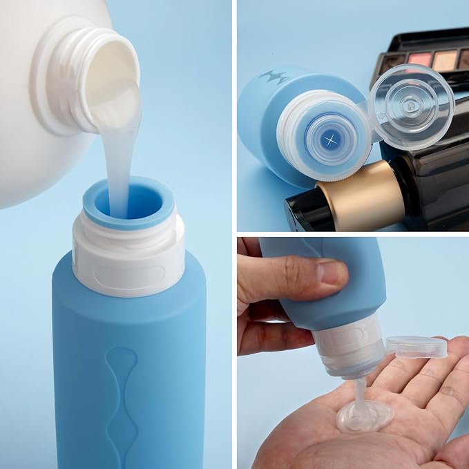 Gemice Travel Bottles for Toiletries, Tsa Approved Travel 6oz Size Containers with Clear Bag, BPA Free Leak Proof Travel Tubs Refillable Liquid Travel Accessories for Cometic Shampoo Lotion - Image 3