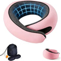 Travel Neck Pillow- 360° Ergonomic Memory Foam Travel Neck Pillow Airplane,Premium Breathable Relief Neck Pain for Long Flights,Car & Office（Pink by SANPUKShampoocap