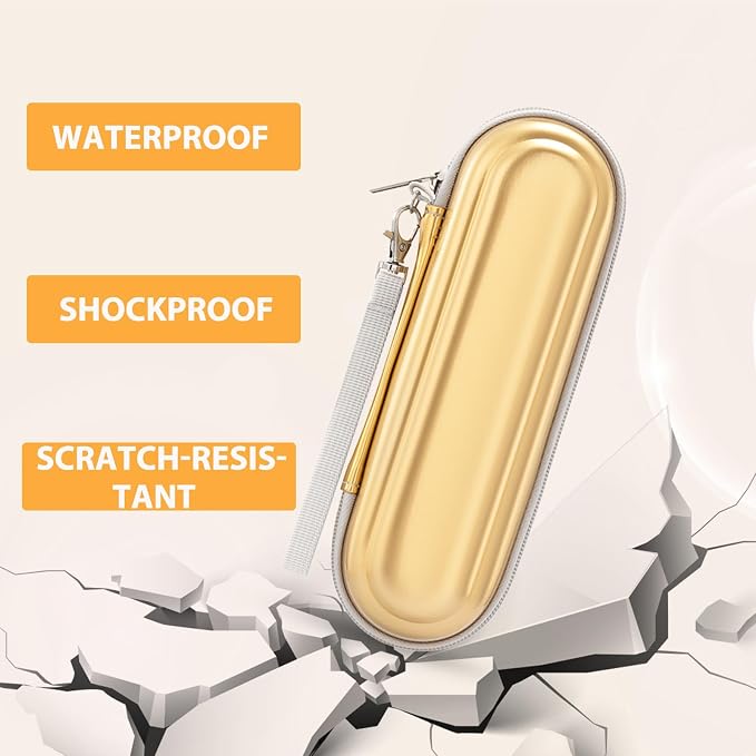 Toothbrush Travel Case for Oral B/Oral-B Pro 1000 1500 5000 7000 & Philips Sonicare 4100 1100 5300 5100 6100/iO Electric Toothbrush, Hard Protective Storage Bag (Dazzling Gold with toothbrush cap) - Image 8
