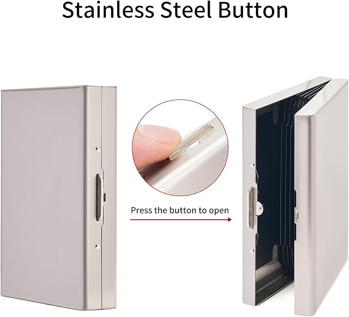 Credit Card Holder Wallet Stainless Steel Card Case RFID Blocking Business Card Holder Protector for Women Men - Image 4