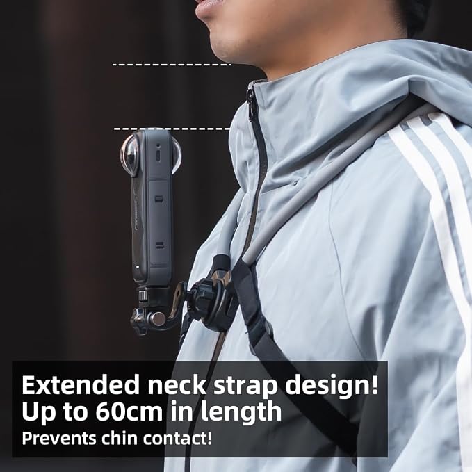 Magnetic Neck Mount for Action Camera, Quick Release Chest Holder Mount for Hands-Free POV/Vlog with Adjustable Chest Strap for Insta360 X5/X4/X3, Gopro 13/12/11, DJI Action 6/5pro/4, Nano and More - Image 3